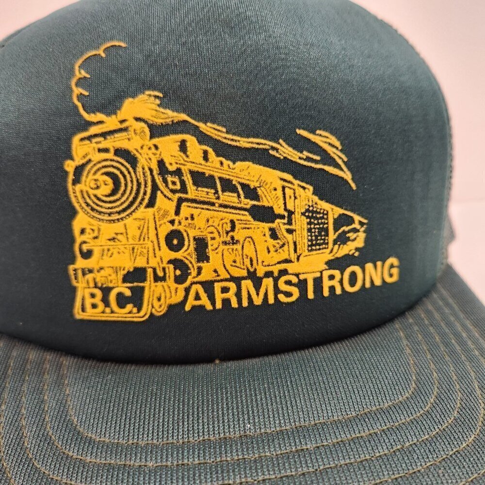 Armstrong BC Trucker Hat Lot of 2 Vtg Train Locomotive Logo - Picture 2 of 15